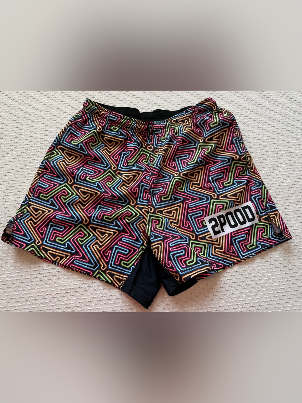 Men's Neon Maze Athletic Shorts by 2POOD - Black Base